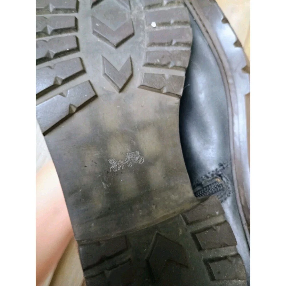 Coach Georgetta Black Ankle Boots Turn Lock Detail Sz 8.5 B
